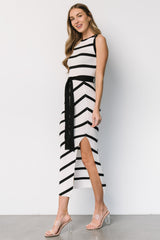 Chelsea Knit Dress | White + Black - Baltic Born