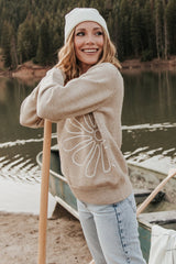 Cherish Flower Sweater | Natural - Baltic Born