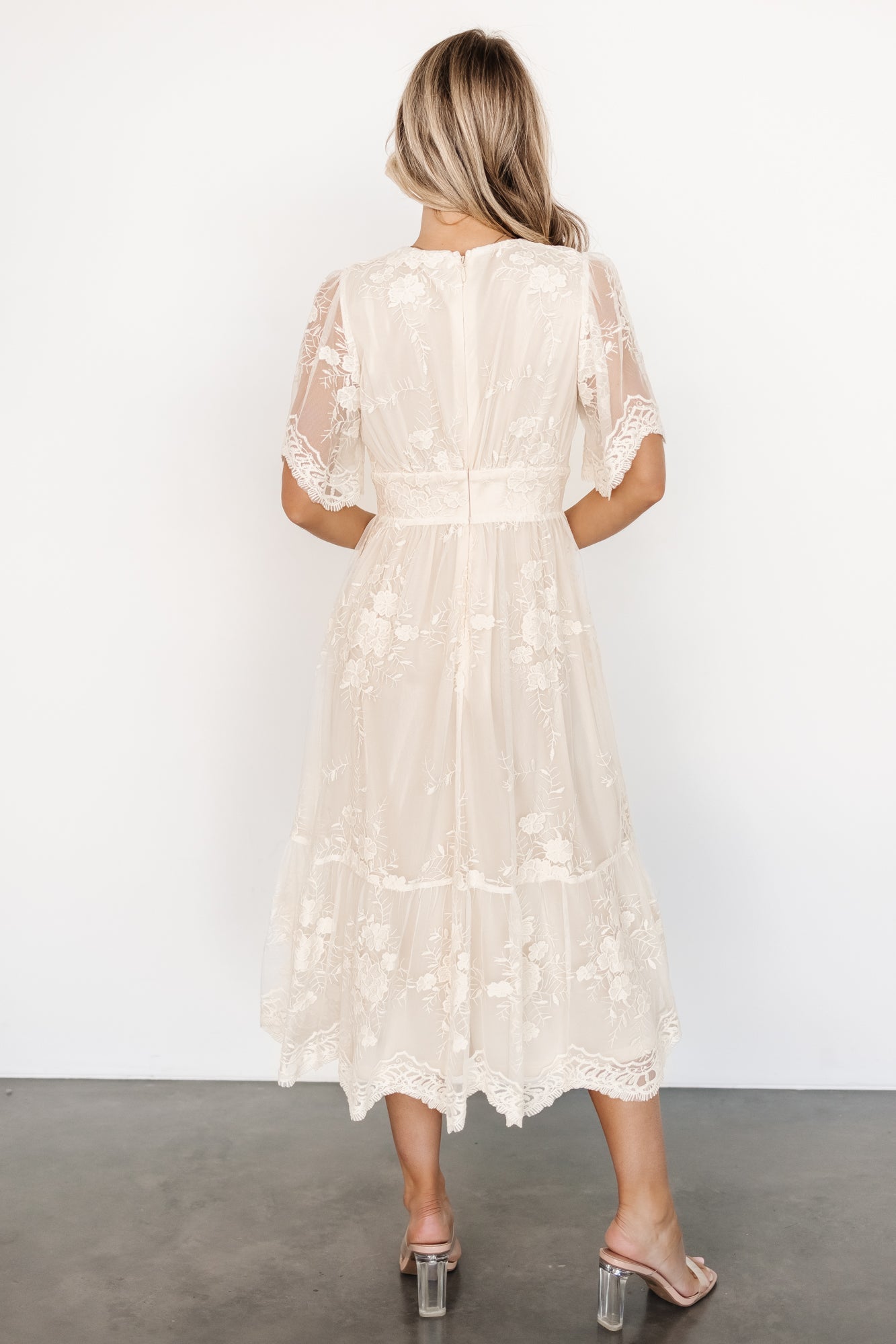 Clarisa Lace Midi Dress | Vintage Cream - Baltic Born