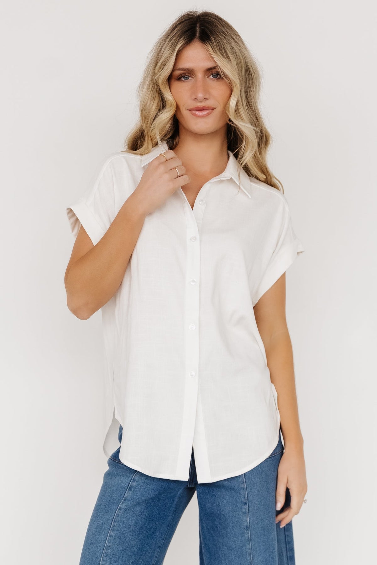 Clarke Button Up Top | Off White - Baltic Born