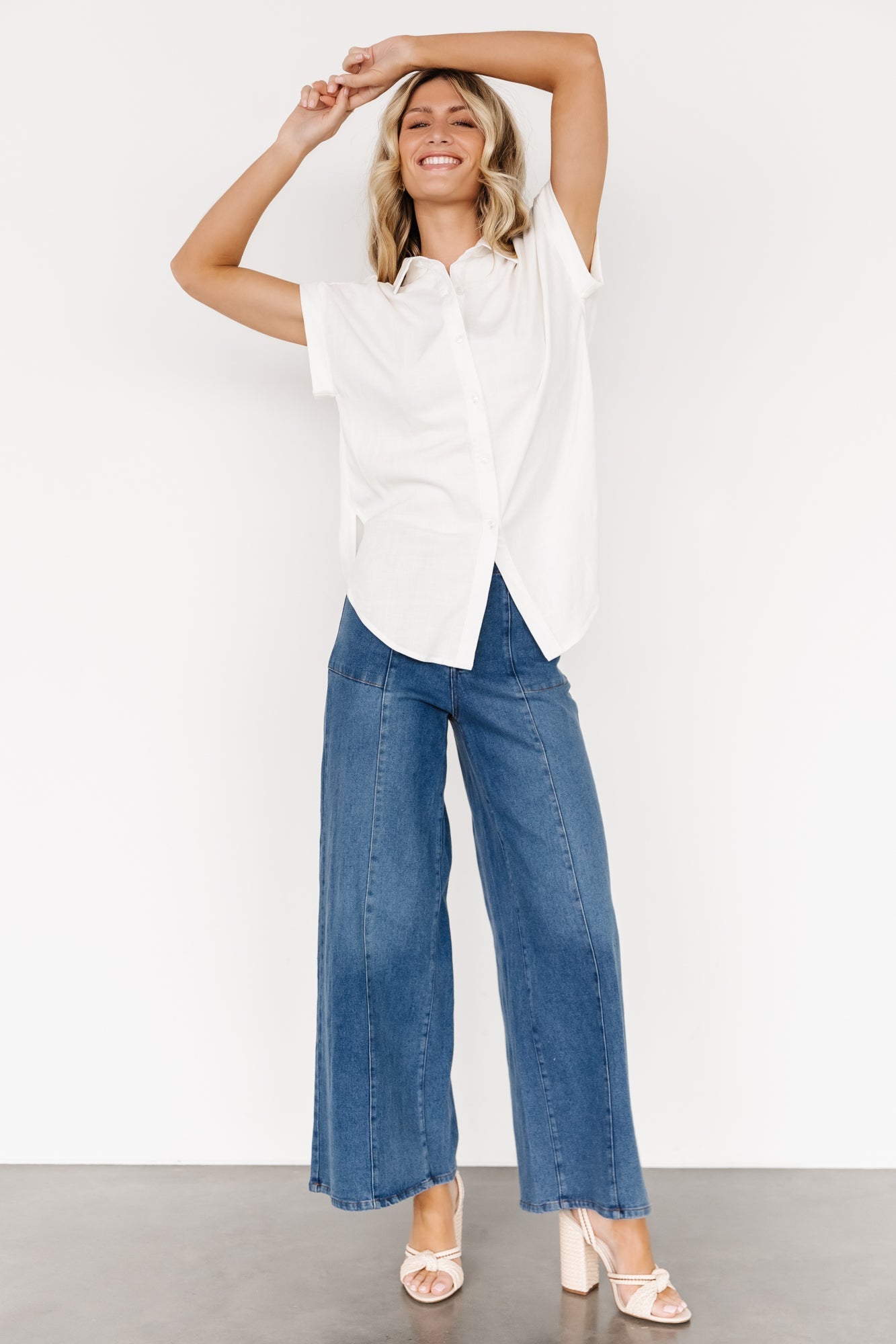 Clarke Button Up Top | Off White - Baltic Born