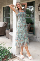 Clementine Tulle Midi Dress | Sage Multi Floral - Baltic Born