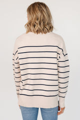 Colmar Striped Sweater | Cream + Navy - Baltic Born
