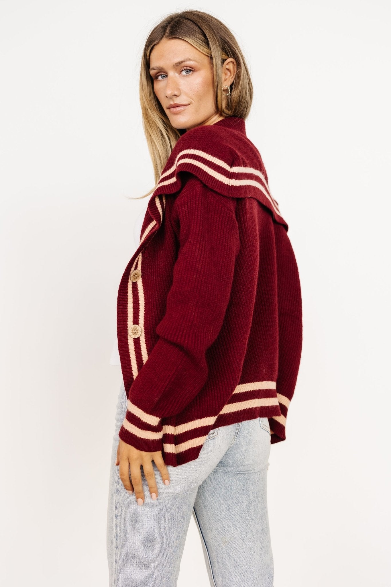 Corbett Knit Cardigan | Burgundy - Baltic Born