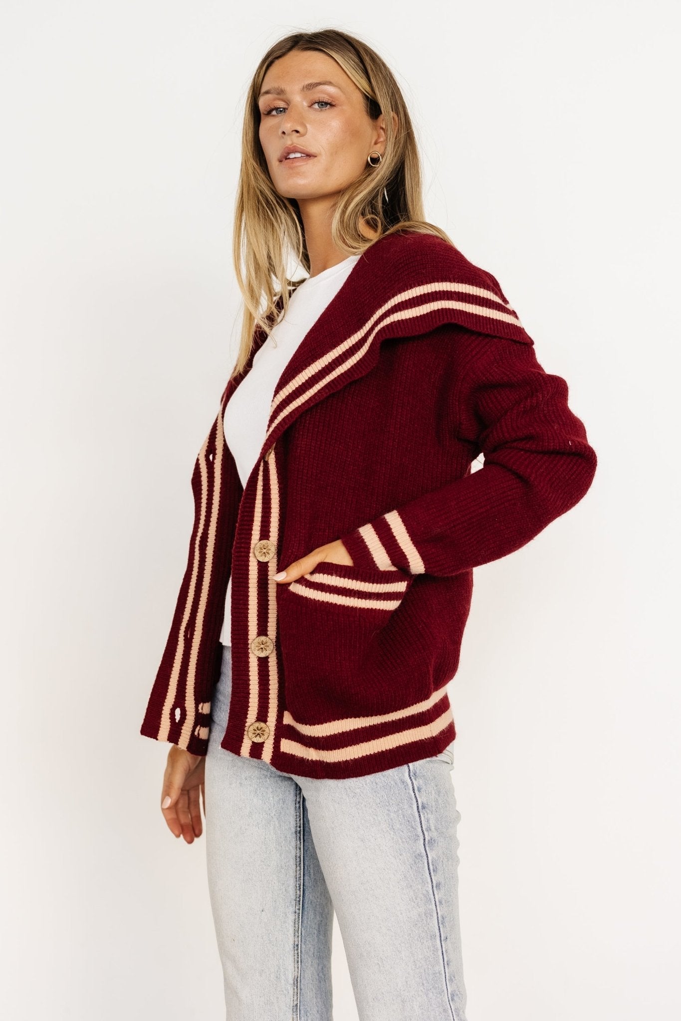 Corbett Knit Cardigan | Burgundy - Baltic Born