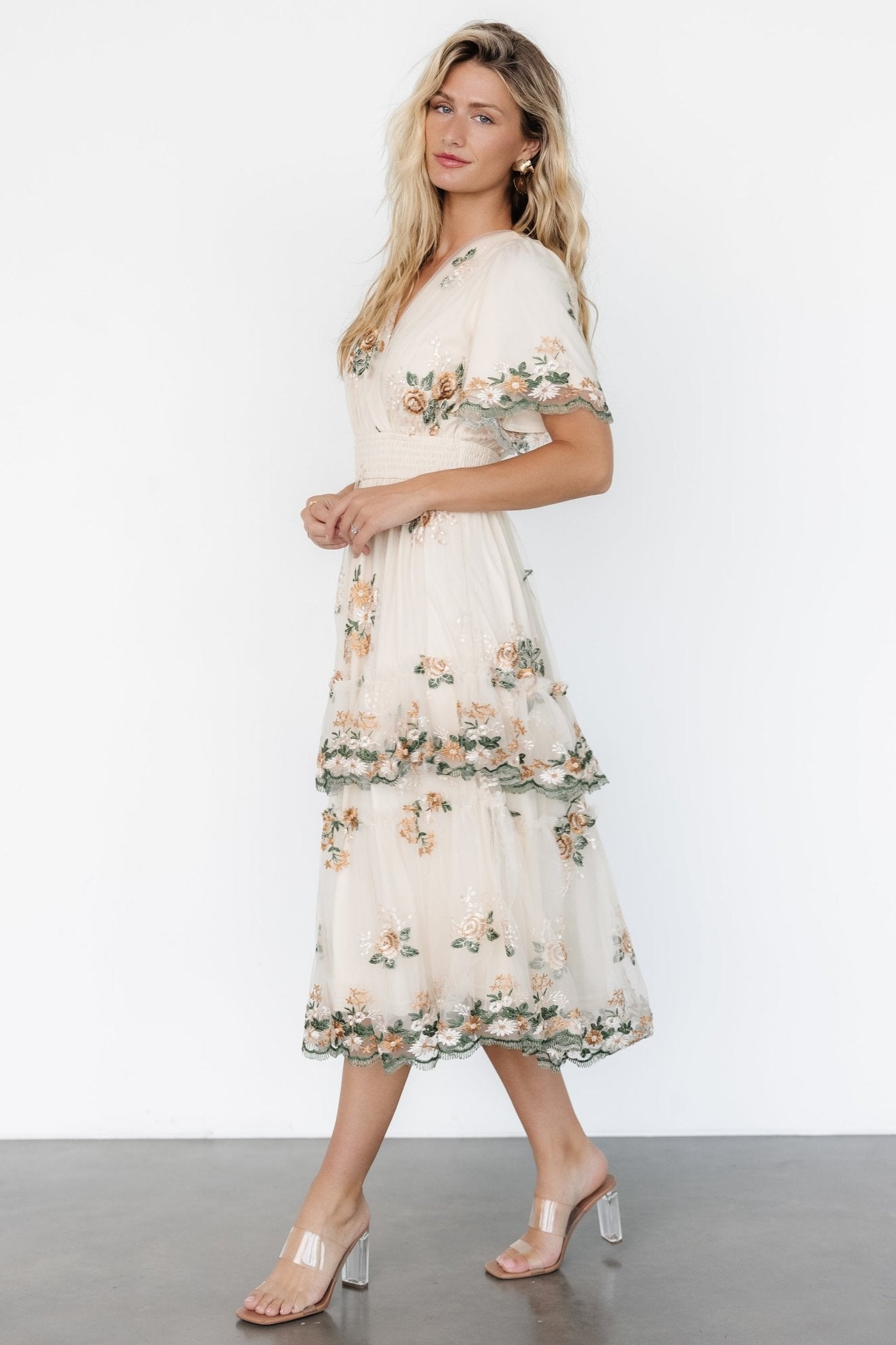 Cynthia Midi Dress | Cream Floral - Baltic Born
