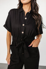 Dallas Button Up Jumpsuit | Black - Baltic Born