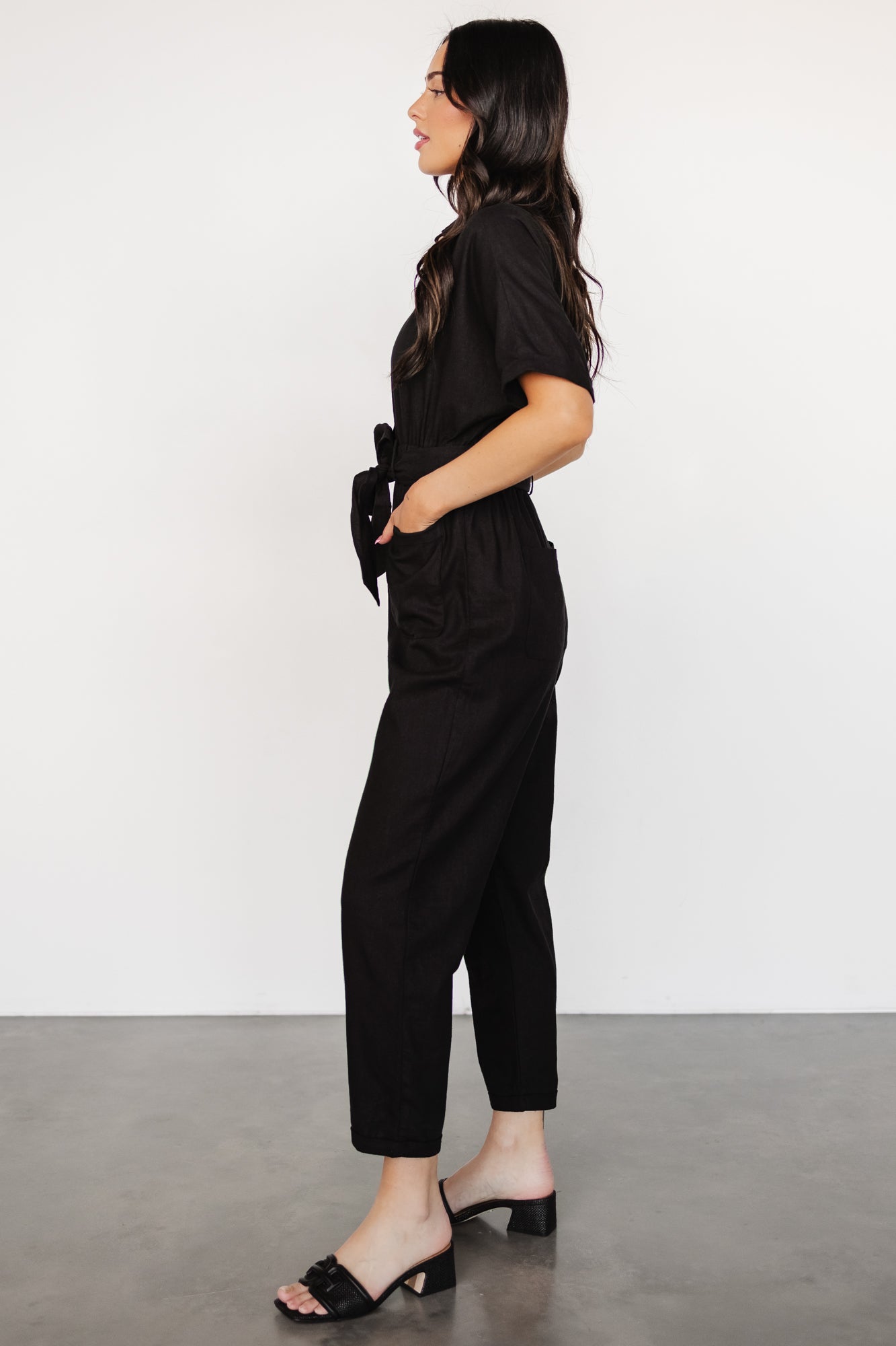 Dallas Button Up Jumpsuit | Black - Baltic Born