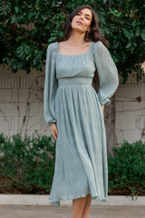 Dalton Pleated Midi Dress | Light Sage - Baltic Born
