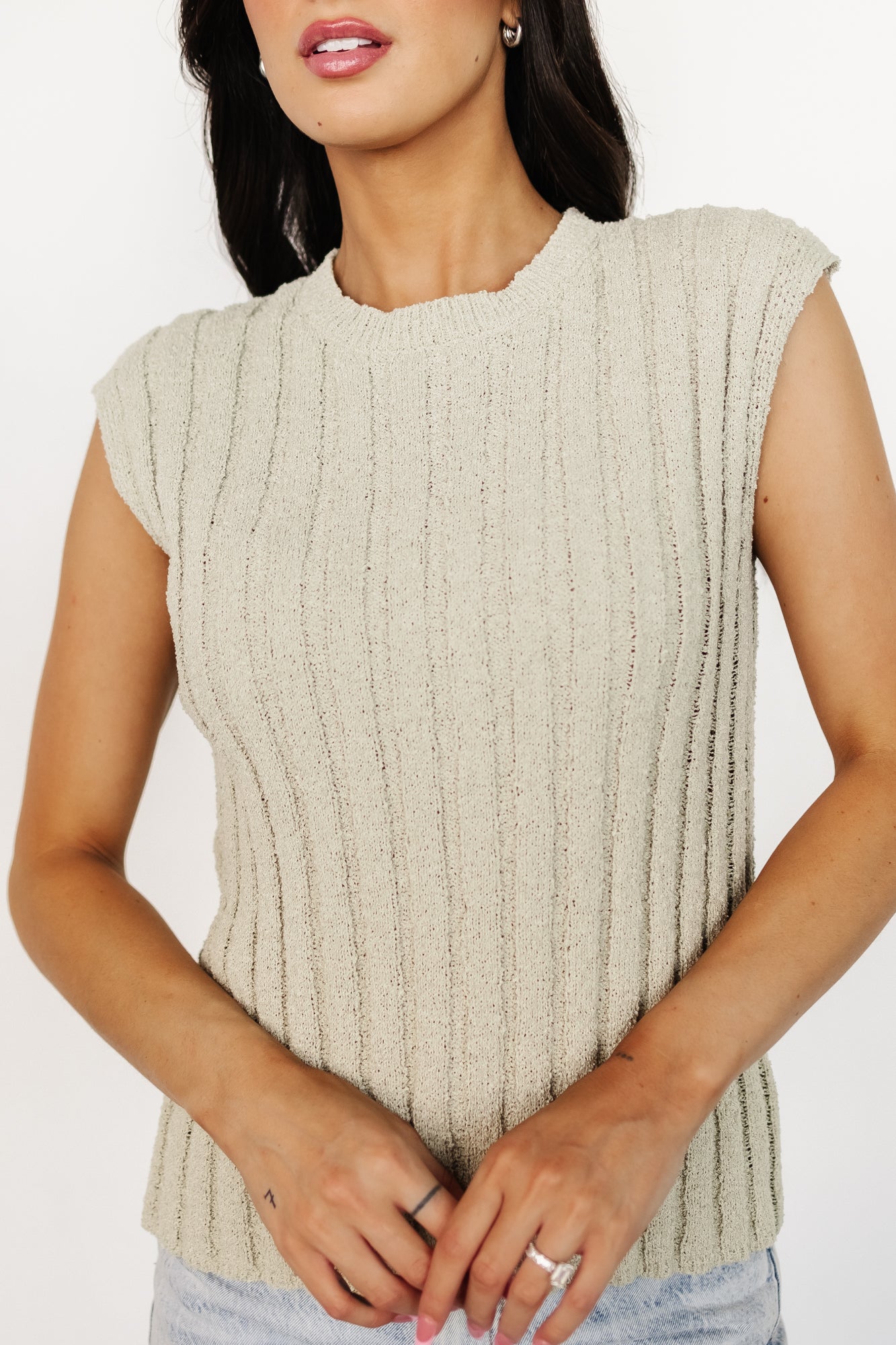Dava Ribbed Top | Sage - Baltic Born