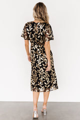 Deanna Sequin Midi Dress | Black + Gold - Baltic Born