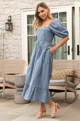 Delaney Eyelet Dress | Dusty Blue - Baltic Born