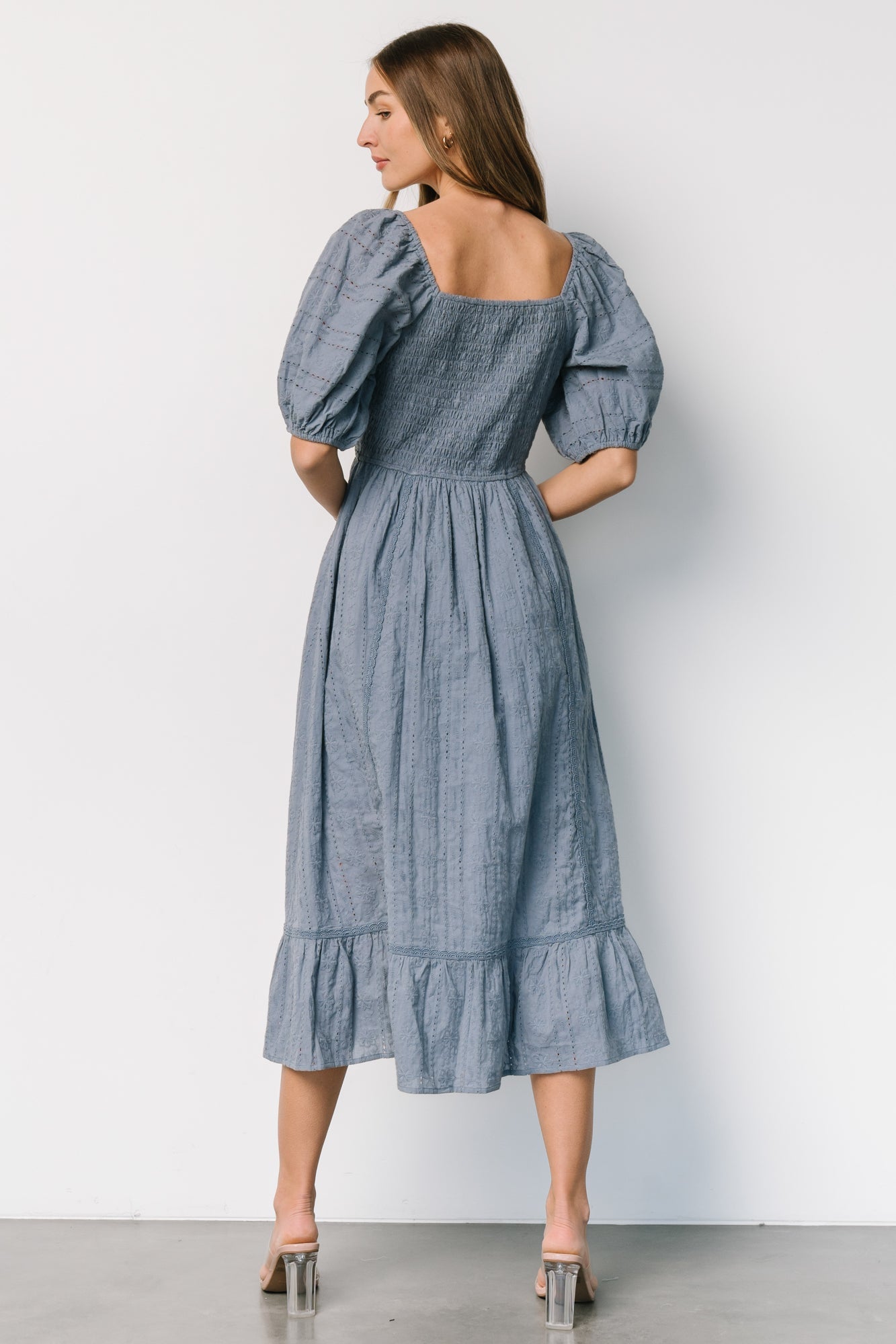 Delaney Eyelet Dress | Dusty Blue - Baltic Born