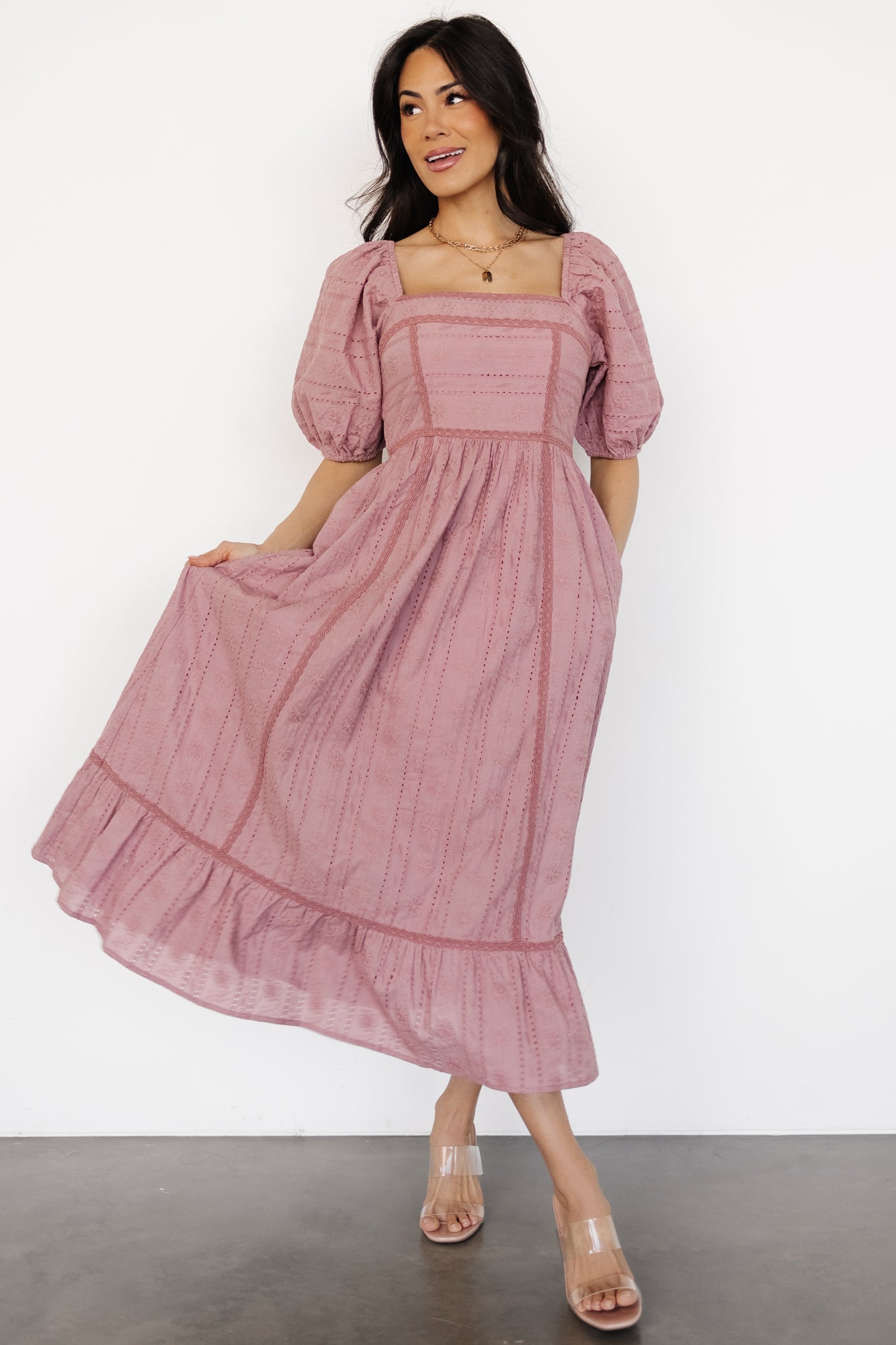 Delaney Eyelet Dress | Dusty Mauve - Baltic Born