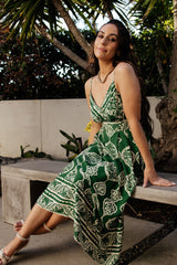 Delia Midi Dress | Green Print - Baltic Born