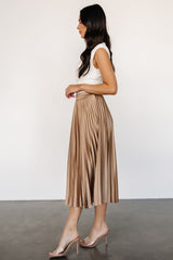 Demetria Pleated Midi Skirt | Light Bronze - Baltic Born