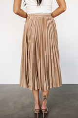 Demetria Pleated Midi Skirt | Light Bronze - Baltic Born