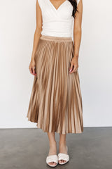 Demetria Pleated Midi Skirt | Light Bronze - Baltic Born