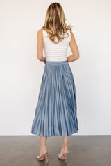 Demetria Pleated Midi Skirt | Steel Blue - Baltic Born