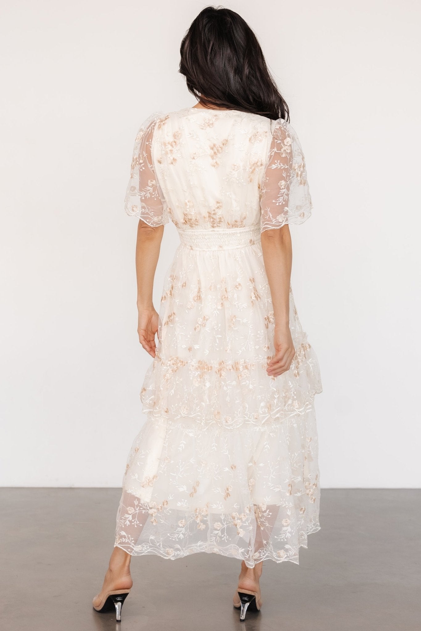 Eleanor Embroidered Midi Dress | Cream Floral - Baltic Born