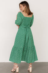Elisabeth Button Dress | Green Floral - Baltic Born