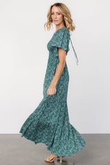 Eliza Maxi Dress | Green Print - Baltic Born