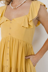 Ellie Ruffle Top Dress | Golden Yellow - Baltic Born