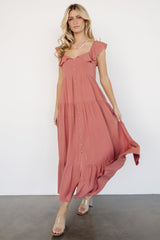 Ellie Ruffle Top Dress | Terracotta - Baltic Born