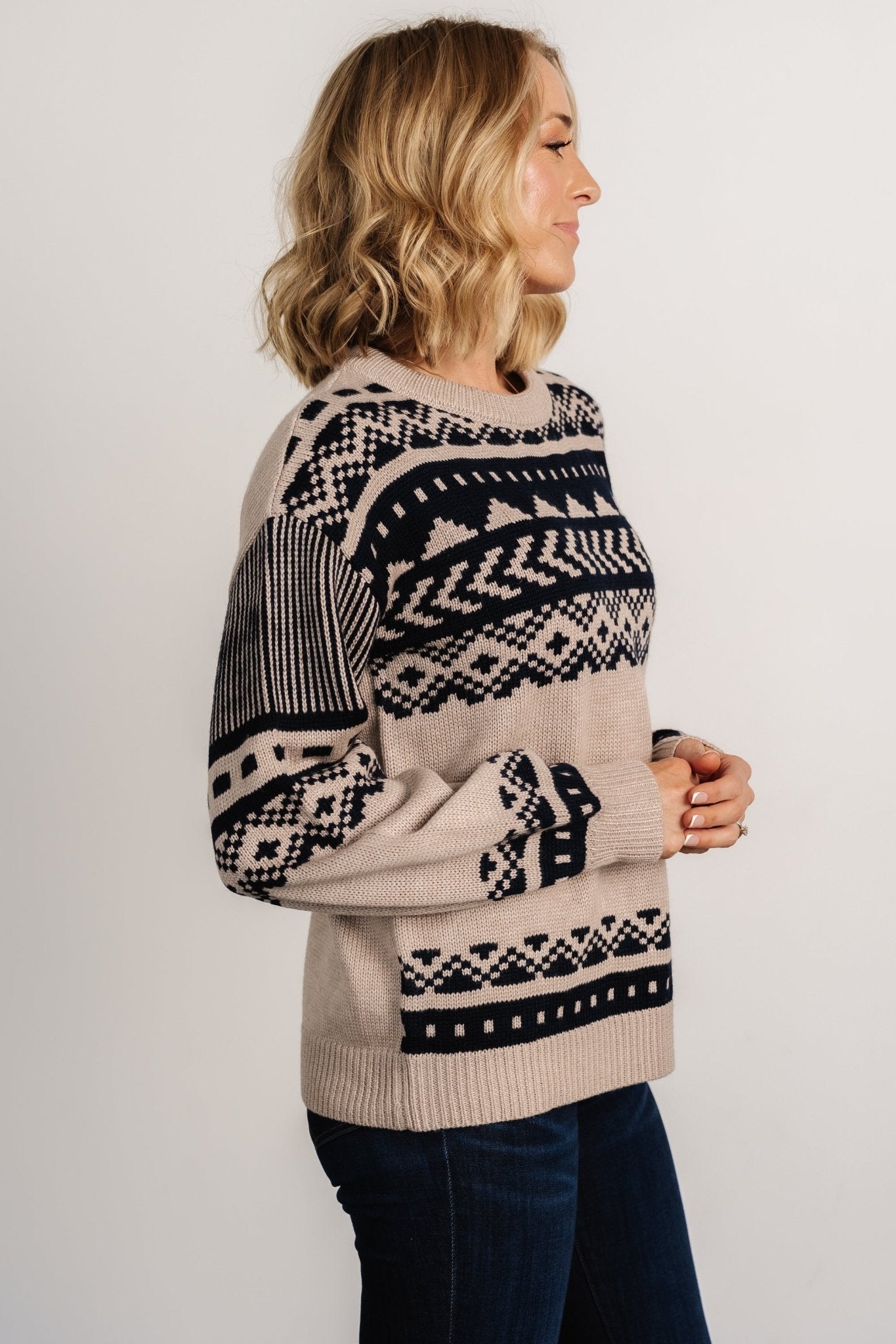Eugene Sweater | Taupe + Navy - Baltic Born
