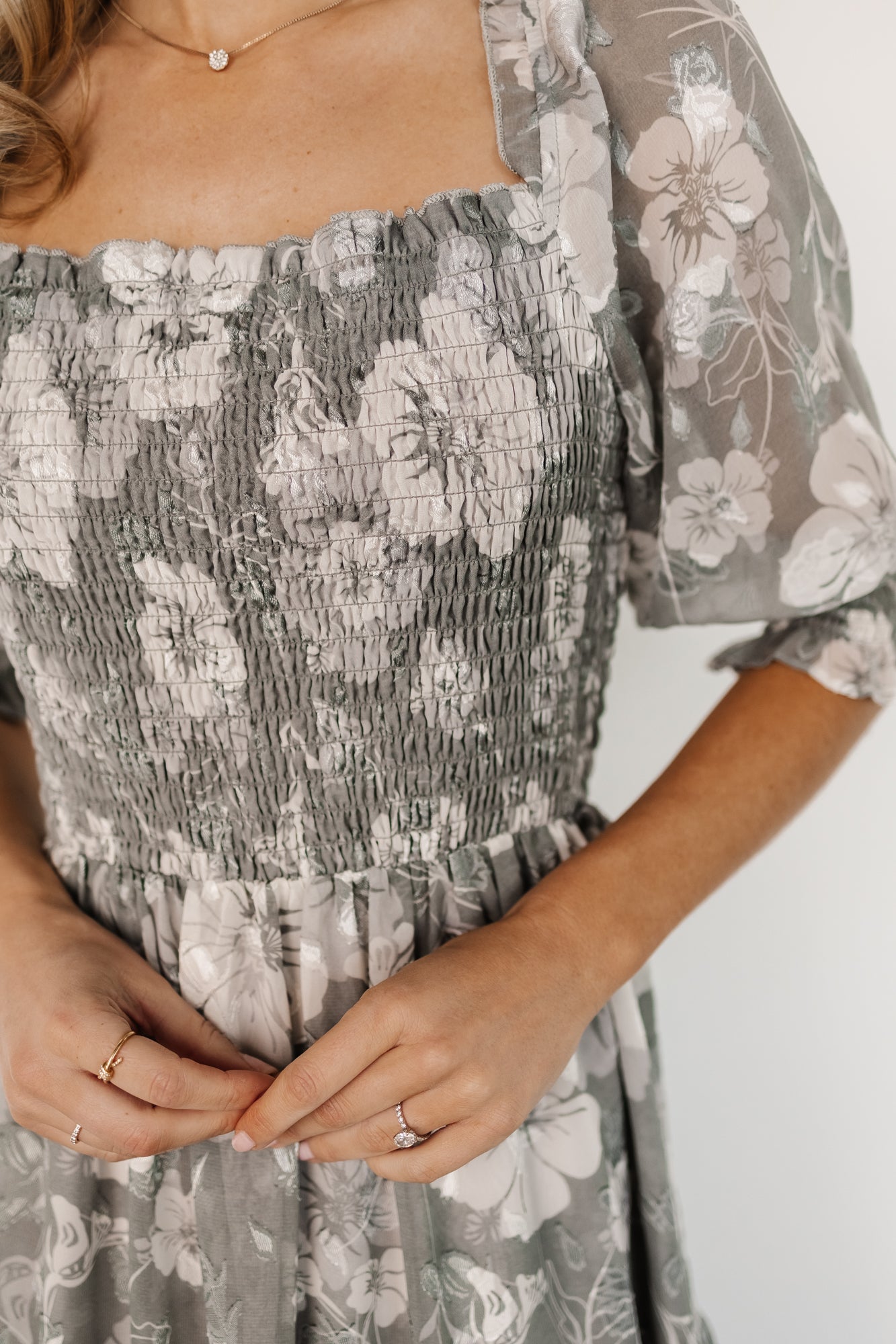 Fabian Jacquard Midi Dress | Dusty Sage - Baltic Born