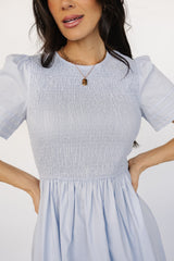 Farrah Smocked Midi Dress | Light Blue - Baltic Born