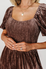 Fay Velvet Midi Dress | Cocoa - Baltic Born