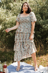 Felicia Tiered Maxi Dress | Green Multi - Baltic Born