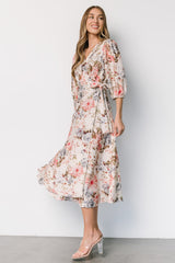 Fiorina Wrap Midi Dress | Ivory Multi Floral - Baltic Born