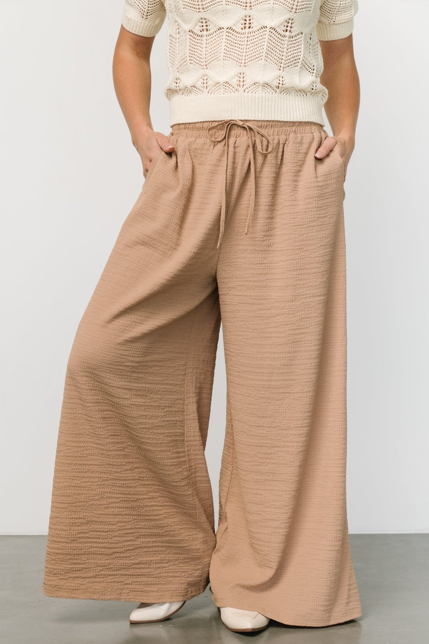 Florence Textured Pants | Beige - Baltic Born