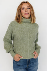 Frannie Knit Turtleneck Sweater | Olive - Baltic Born
