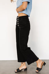 Georgie High Rise Wide Leg Jeans | Black - Baltic Born