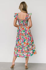 Harper Smocked Midi Dress | Blue Multi Floral - Baltic Born