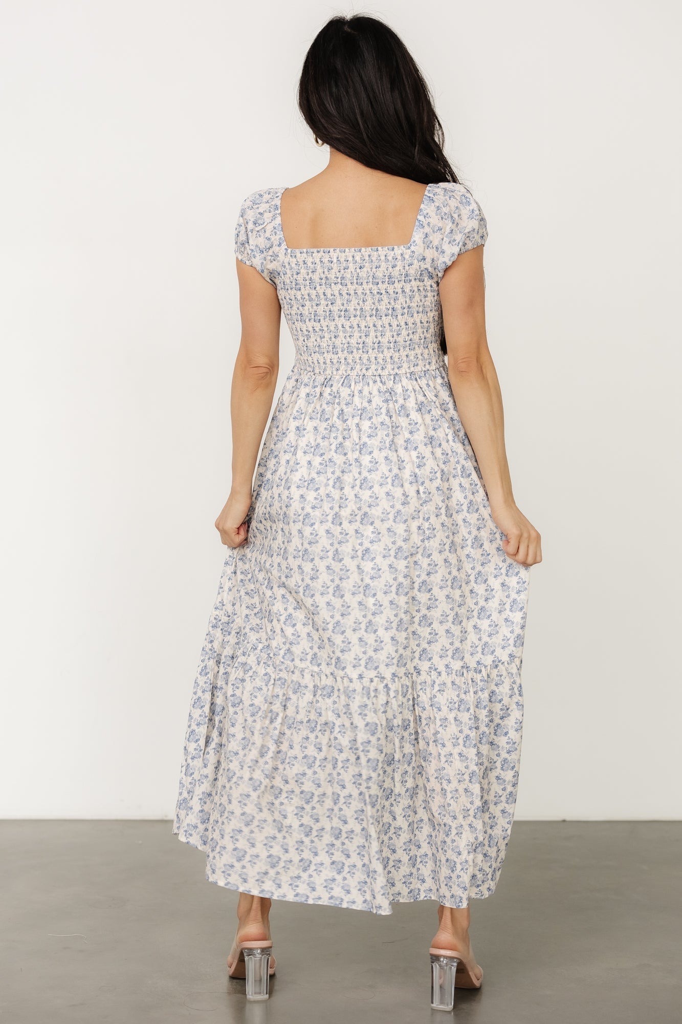 Haven Bow Dress | Ivory + Blue Floral - Baltic Born