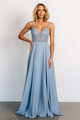 Honor Beaded Bridal Gown | Dusty Blue - Baltic Born