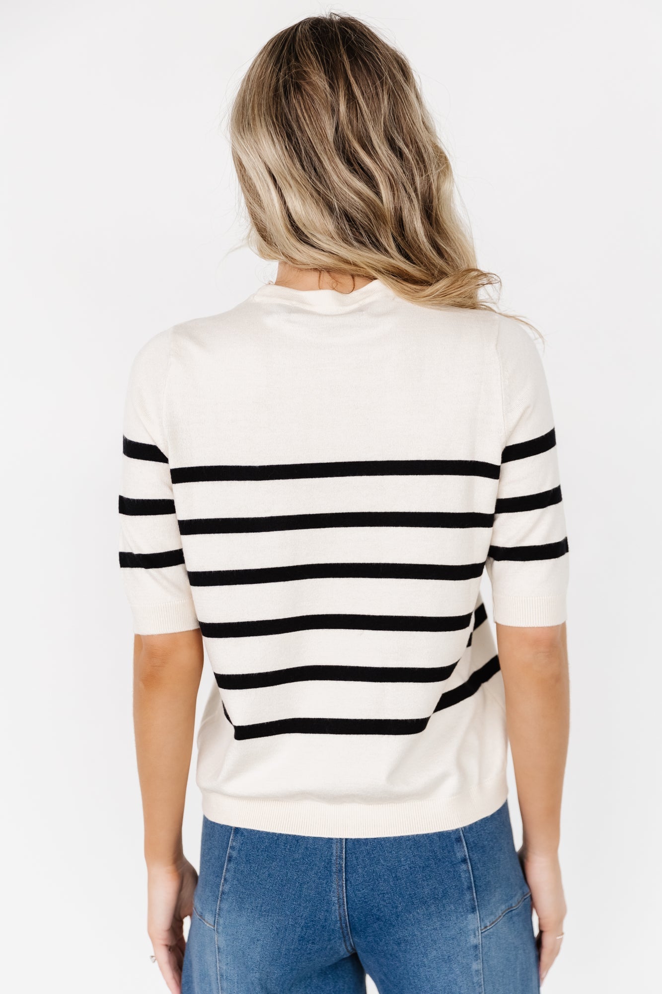 Huntington Striped Top | Cream + Black - Baltic Born