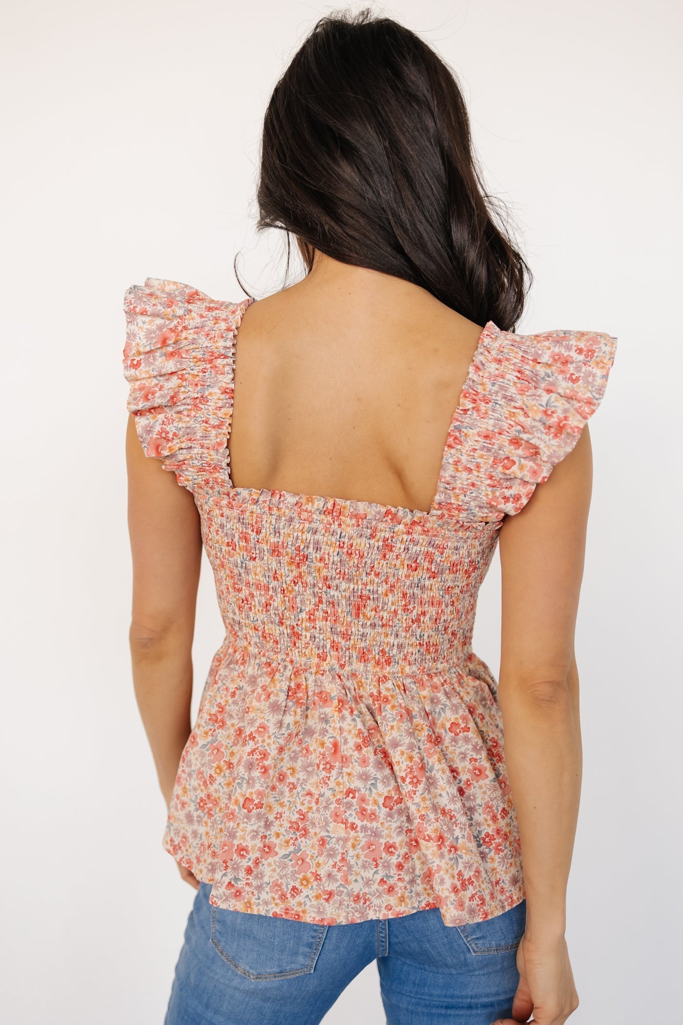 Ida Peplum Top | Pink Multi Floral - Baltic Born