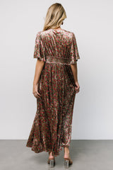 Irina Velvet Maxi Dress | Green Multi Floral - Baltic Born