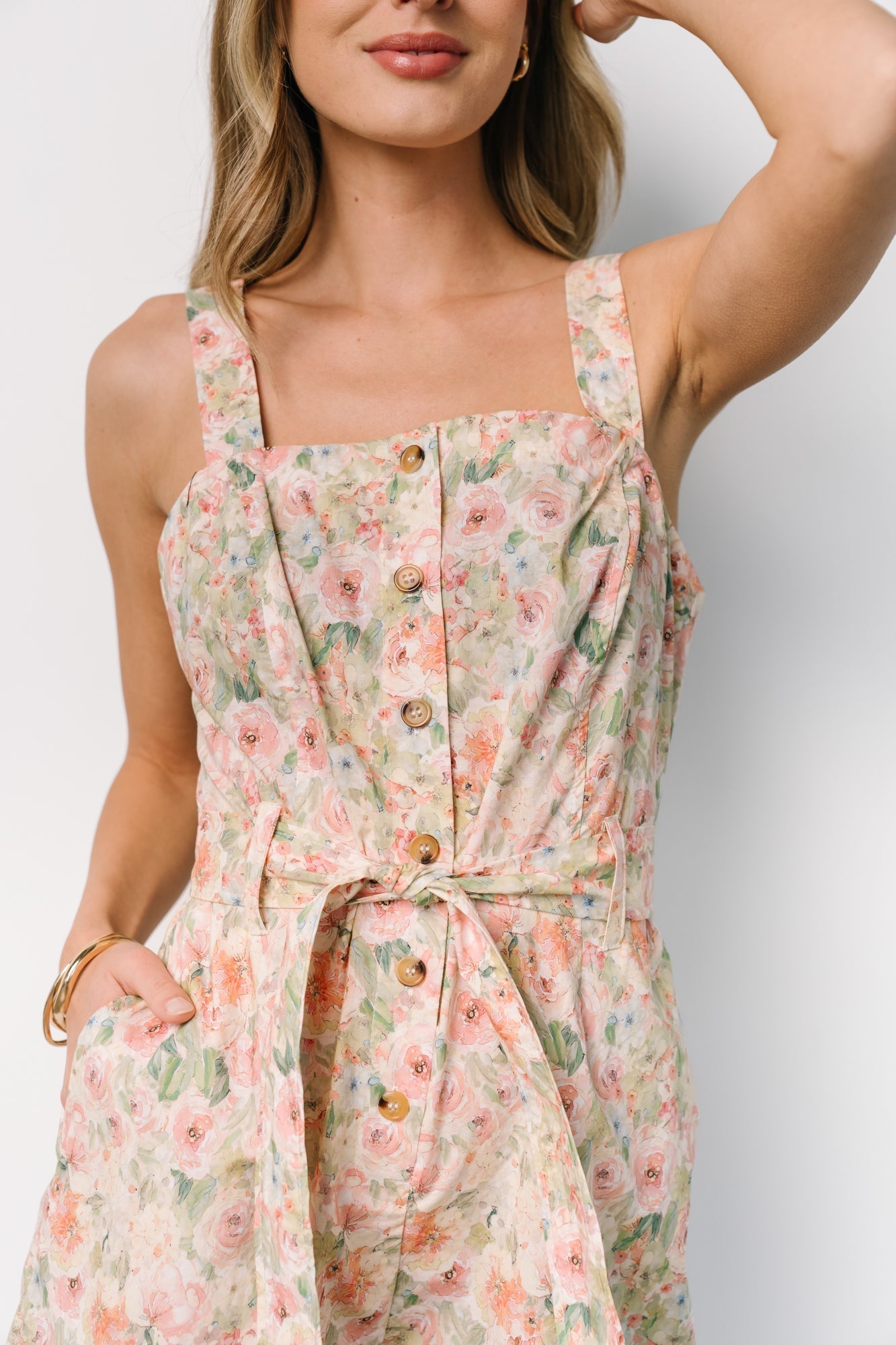 Jamie Romper | Green + Pink Floral - Baltic Born