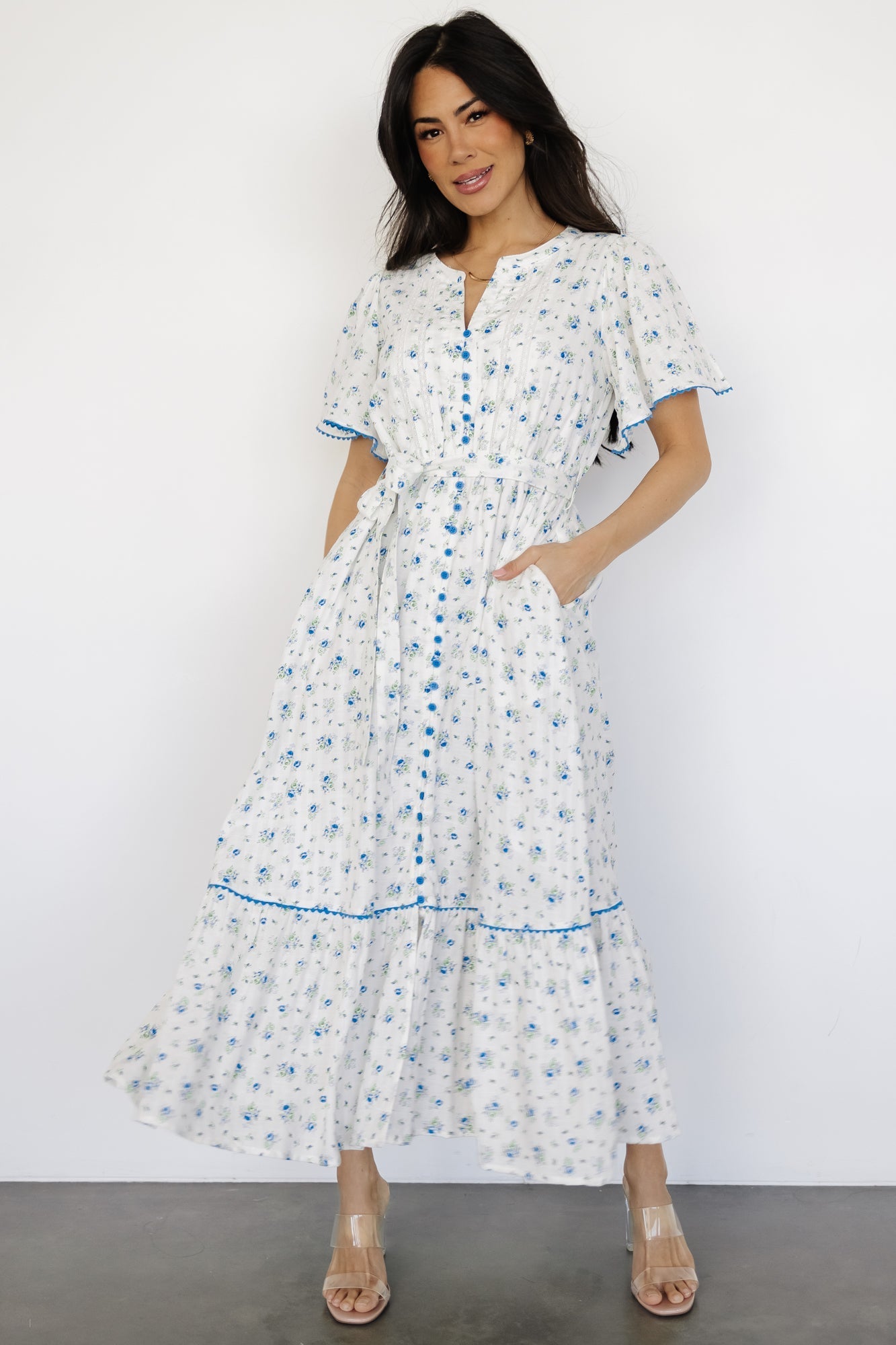 Janie Midi Dress | Ivory Multi Floral - Baltic Born