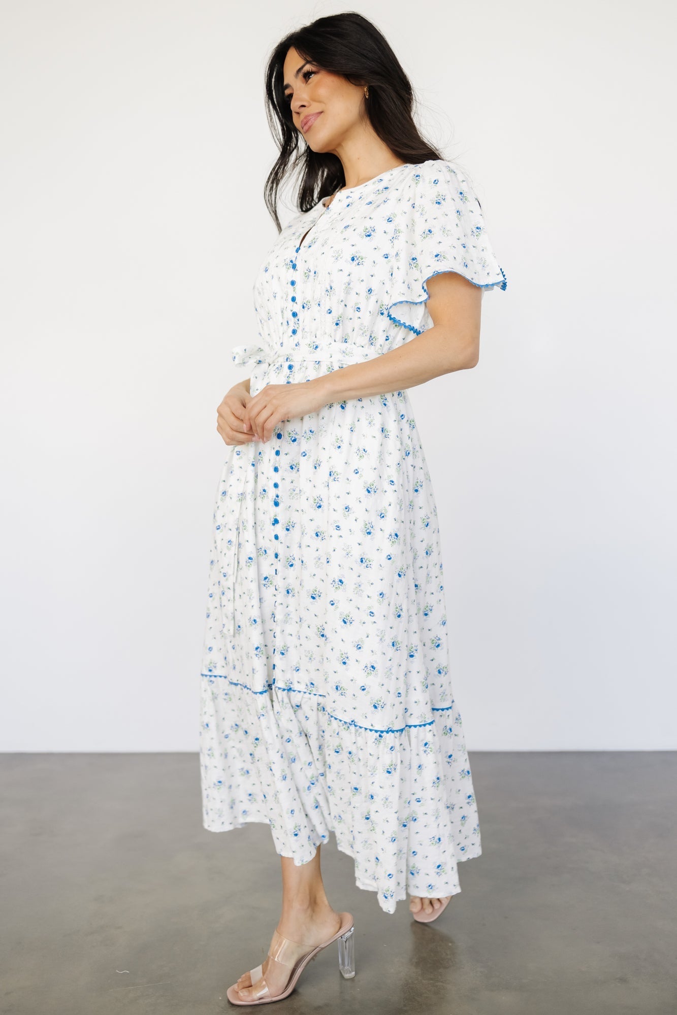 Janie Midi Dress | Ivory Multi Floral - Baltic Born