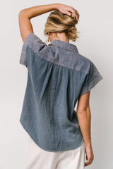 Jaye Button Top | Denim Blue - Baltic Born