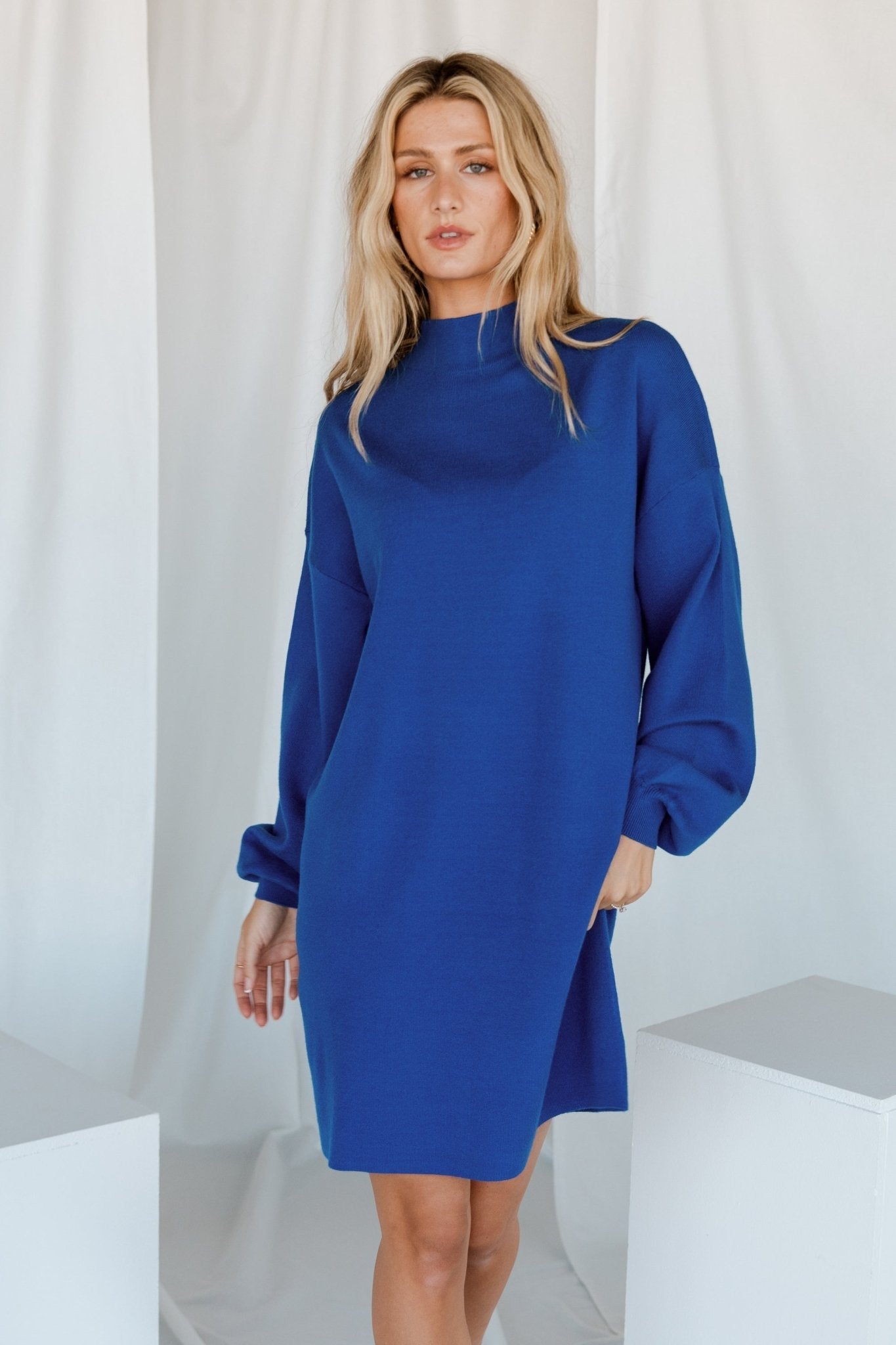 Jennings Sweater Dress | Cobalt Blue - Baltic Born