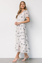 Jesenia Embroidered Dress | Off White + Navy - Baltic Born