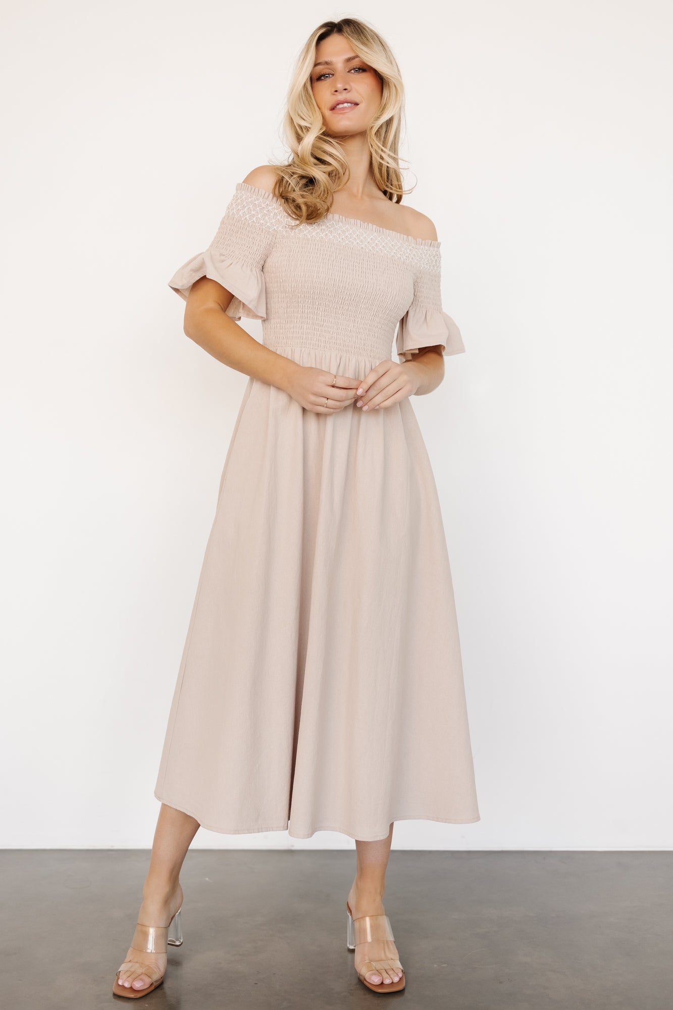Jodi Off Shoulder Dress | Natural - Baltic Born
